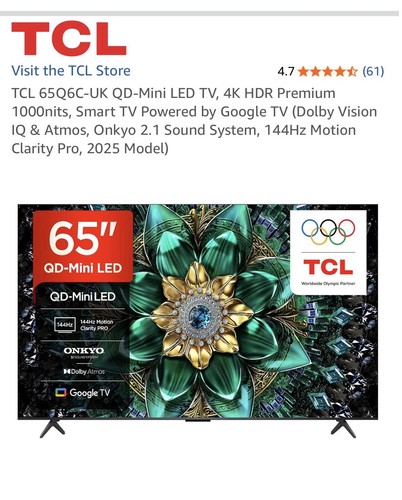 Tcl 65q6c 65in mini led - 65q6c-uk,